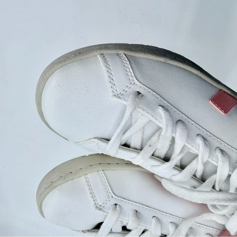 VEJA Esplar White Leather Sneakers Petal Pink Logo EU 36 - Picture 8 of 10